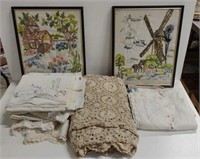 Lot w/Embroidered, Hand towels, Pillow Case's,
