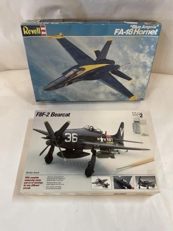 2 Vintage Model Kits Blue Angels & Bearcat