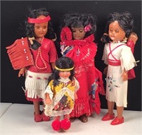 (4) Plastic Native American Dolls