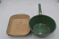 Lot of 2 Early Metal Pans