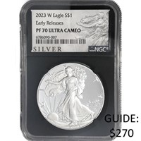 2023-W Black Silver Eagle NGC PR70 UCam Sil.