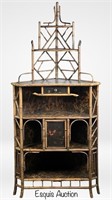 19th Century Chinoiserie Bamboo Corner Cabinet