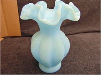 Aqua Satin Fenton Vase