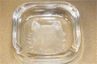 Marked "Serves" France Crystal Ashtray