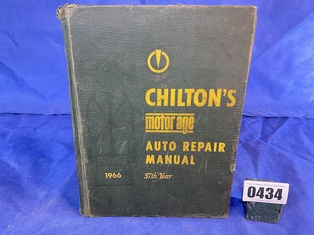Book, Chilton's Auto Repair Manual, 1966, 37th