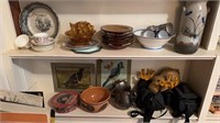2 shelf lots with pottery some antique china