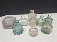 Collection Of Antique Ink Wells / Bottles