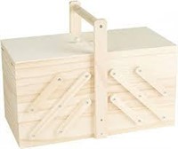 MIND READER WSEWBOX-BRN WOOD SEWING BOX