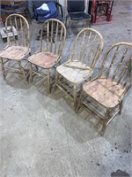 4 wooden Bow back chairs