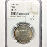 1936 YORK 50C NGC MS67+