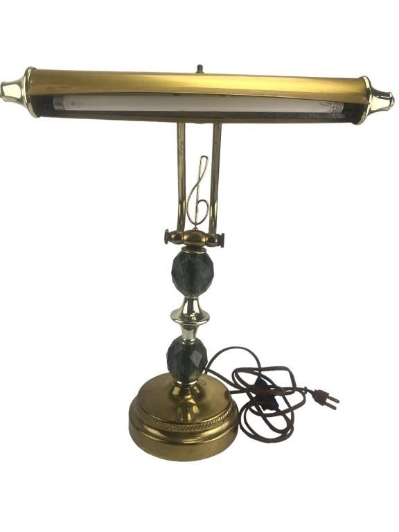 Vintage Brass & Acrylic Piano / Desk Lamp