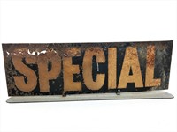 Vintage restaurant "SPECIAL" sign.