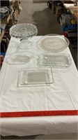 Deactivate glass cake holder, glass dish ware.