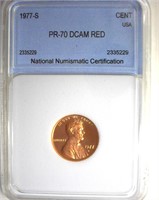 1977-S Cent PR70 DCAM RD LISTS $1800