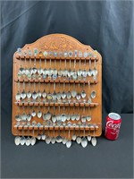 Collection of Collectible Spoons w Display