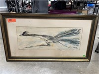 LARGE DEGRAZIA ROADRUNNER FRAMED PRINT