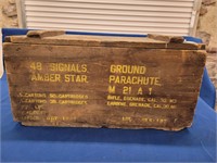 Wooden Military Box Full of Parachute Canisters