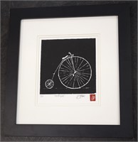 VTG Signed & Numbered Lithograph "Old Bicycle"