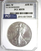 2021-W T2 Silver Eagle PCI MS70 BURNISHED