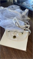 First Holy Communion dress, headpiece, purse and