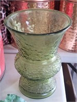 Green Depression Glass Flower Vase