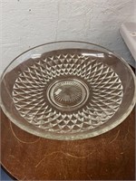 Vintage 13.5" Cut Glass Footed Bowl