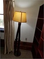 Floor lamp made of wood skis