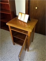 Wood cabinet table