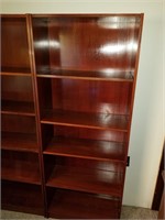 Pair of wood book shelves