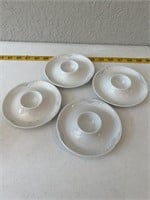 4 Egg Plates-White