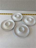 4 Egg Plates-White