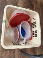 Laundry Basket of Plastic Tubs