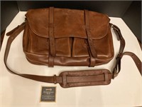 Lined Leather Messenger Bag