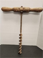 Antique t handle hand drill. 20 inches