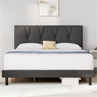 E9831  HAIIDE Full Size Platform Bed, Dark Grey