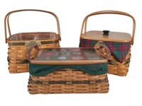 3 Longaberger Christmas Baskets