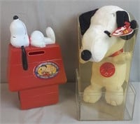 Ty Snoopy Beanie And Chex Party Snoopy Bank