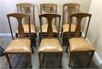 SET OF 6 VTG. OAK DINING CHAIRS