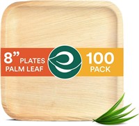 NEW $75 Square Palm Leaf Plates 100-Pack