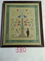 Framed Needle Point - Dated 1952