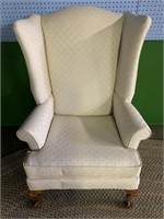 Wing-Backed Upholstered Chair