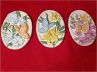 Three Avon Butterfly Plaques