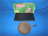 Coleman non-stick griddle & cast fry pan