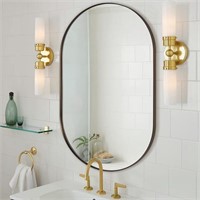 ANDY STAR Bronze Bathroom Mirror, 24x36 Oval Mirr