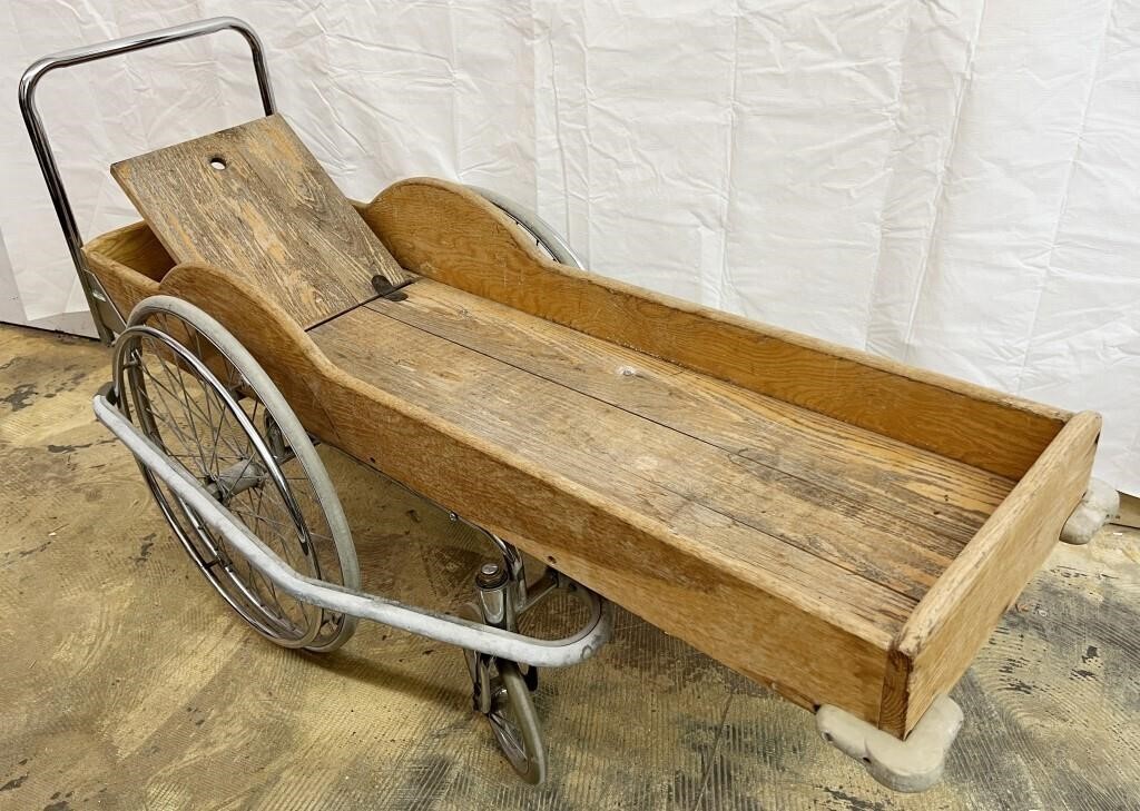 Vintage Hospital Wheelchair - Wooden