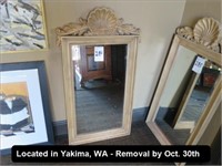 APPROX 24" X 42" FRAMED BEVELED MIRROR