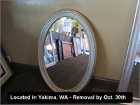 APPROX 21" X 31" FRAMED OVAL MIRROR