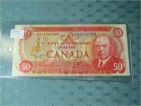 1975 CANADA FIFTY DOLLAR BILL