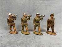 4 Plastic Military Figurines