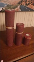 3 Large Burgundy Candles